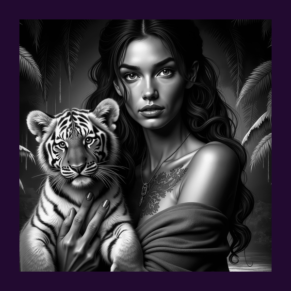 GIRL AND TIGER BABY HD_600x600