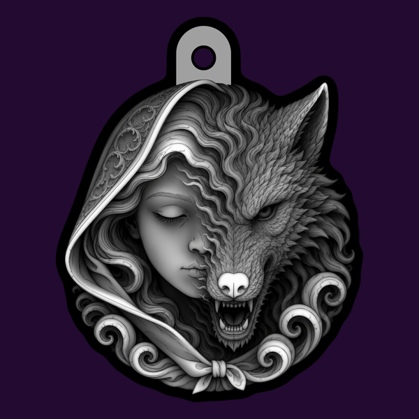 Depth Image Pendant Red Wolf
